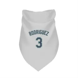 Seattle Mariners Alex Rodriguez White Pet Bandana for Dog & Cat