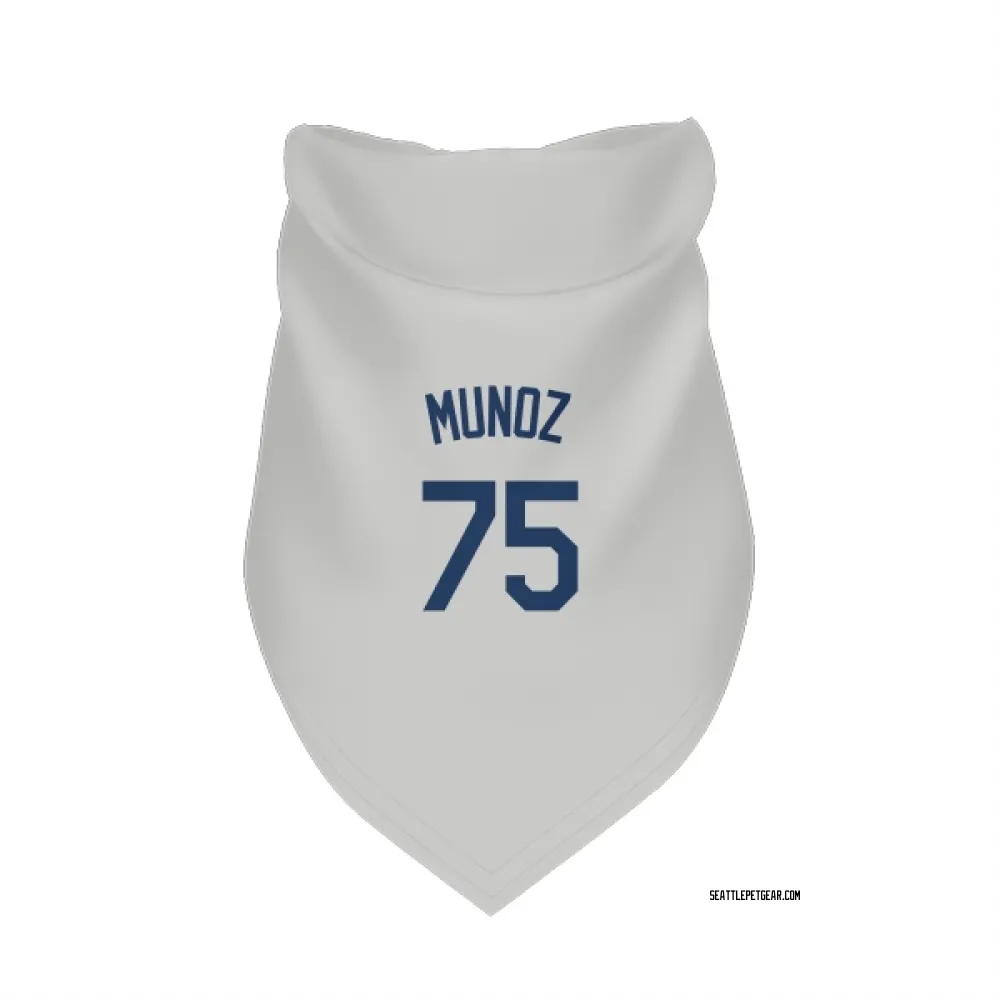 Seattle Mariners Andres Munoz Gray Pet Bandana for Dog & Cat