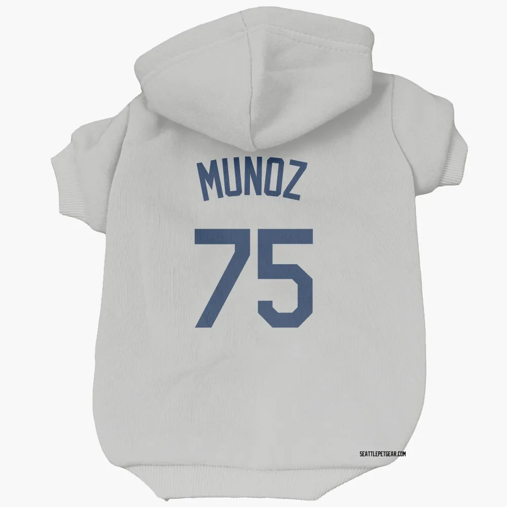 Seattle Mariners Andres Munoz Gray Pet Hoodie for Dog & Cat