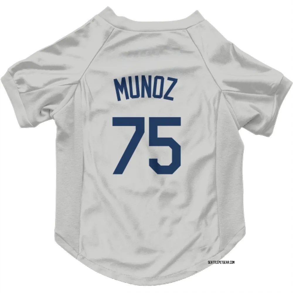 Seattle Mariners Andres Munoz Gray Pet Jersey for Dog & Cat