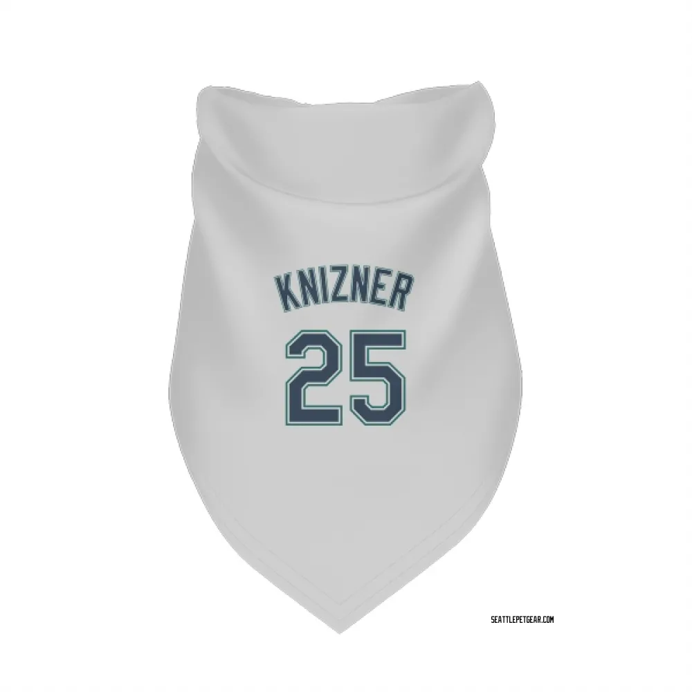 Seattle Mariners Andrew Knizner White Pet Bandana for Dog & Cat