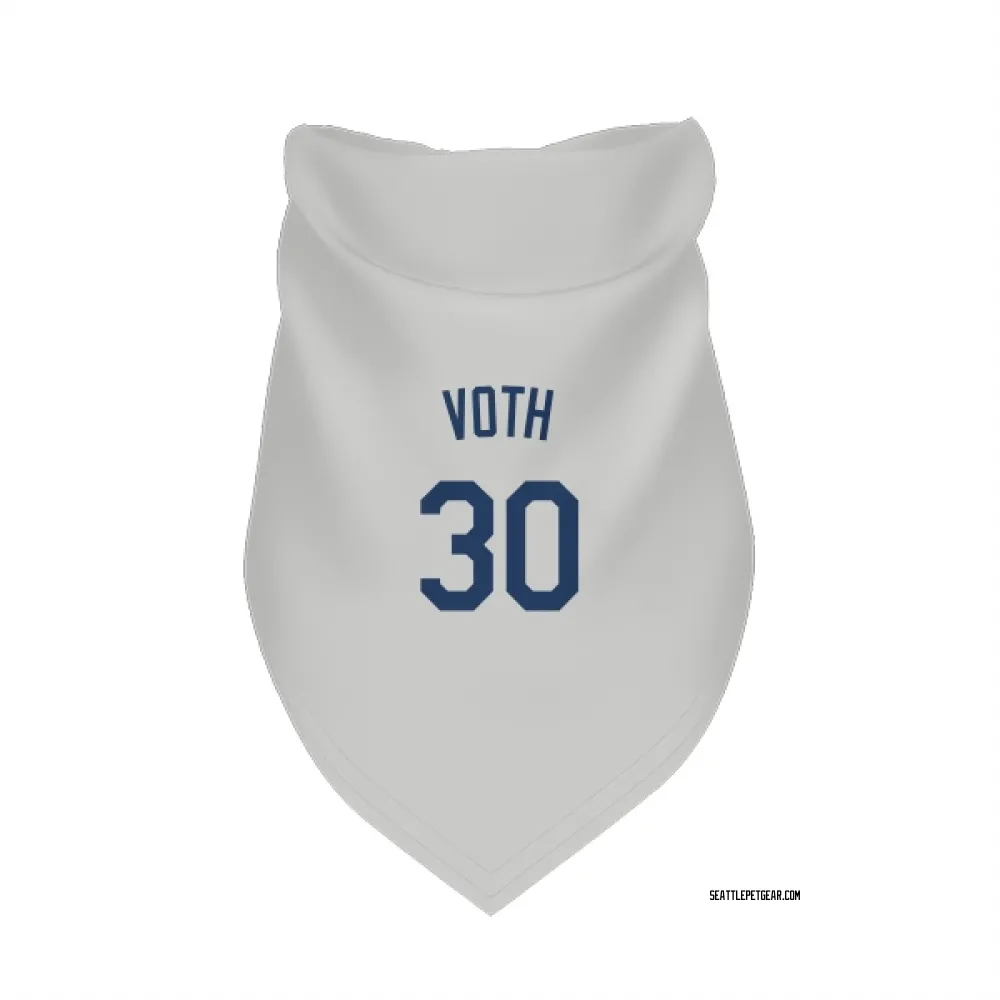 Seattle Mariners Austin Voth Gray Pet Bandana for Dog & Cat