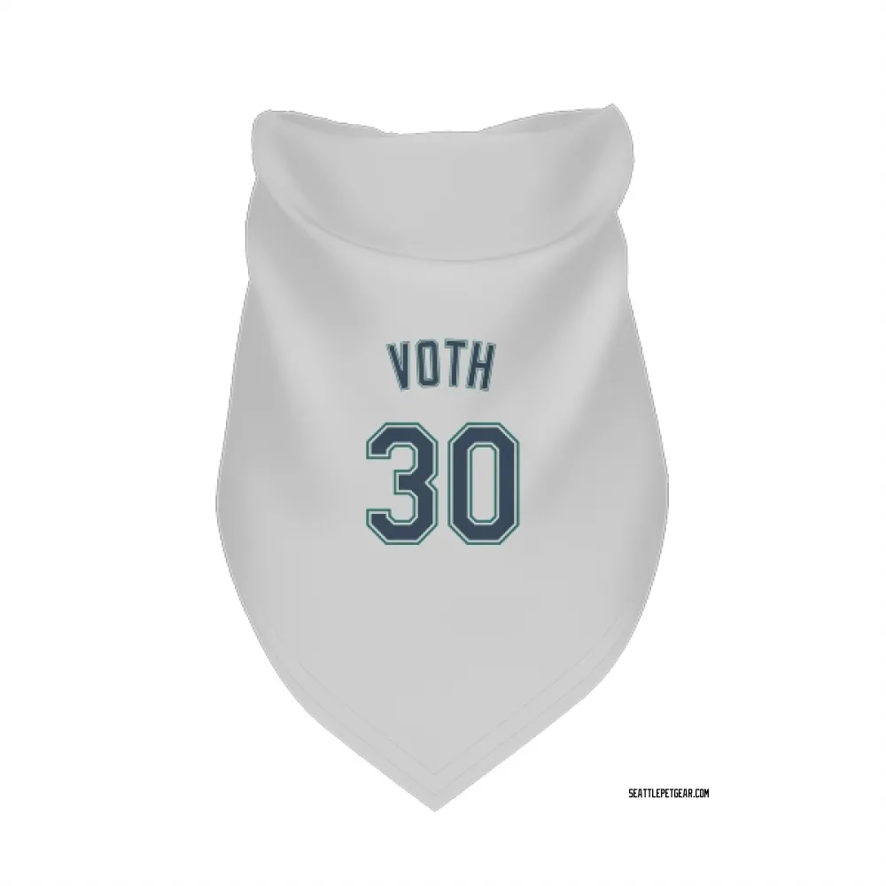Seattle Mariners Austin Voth White Pet Bandana for Dog & Cat