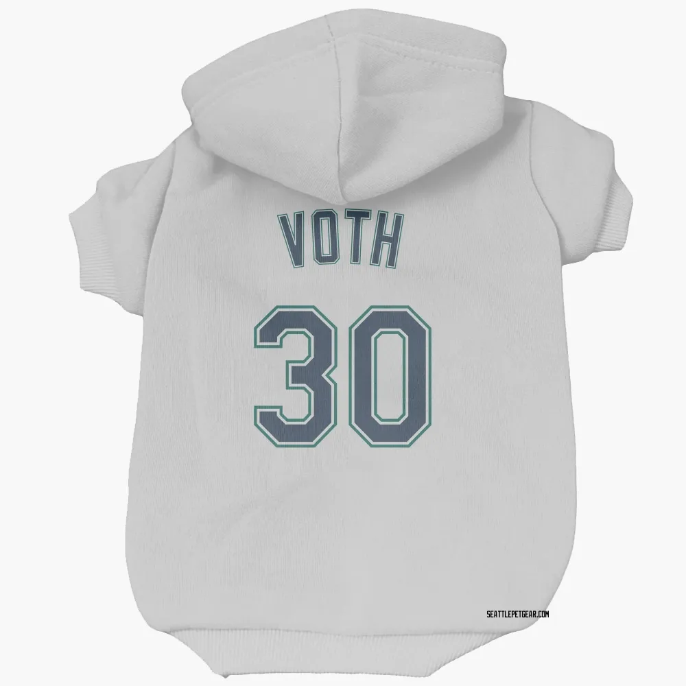 Seattle Mariners Austin Voth White Pet Hoodie for Dog & Cat