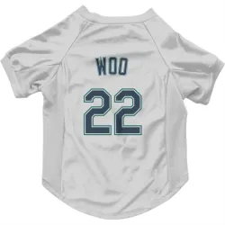 Seattle Mariners Bryan Woo White Pet Jersey for Dog & Cat