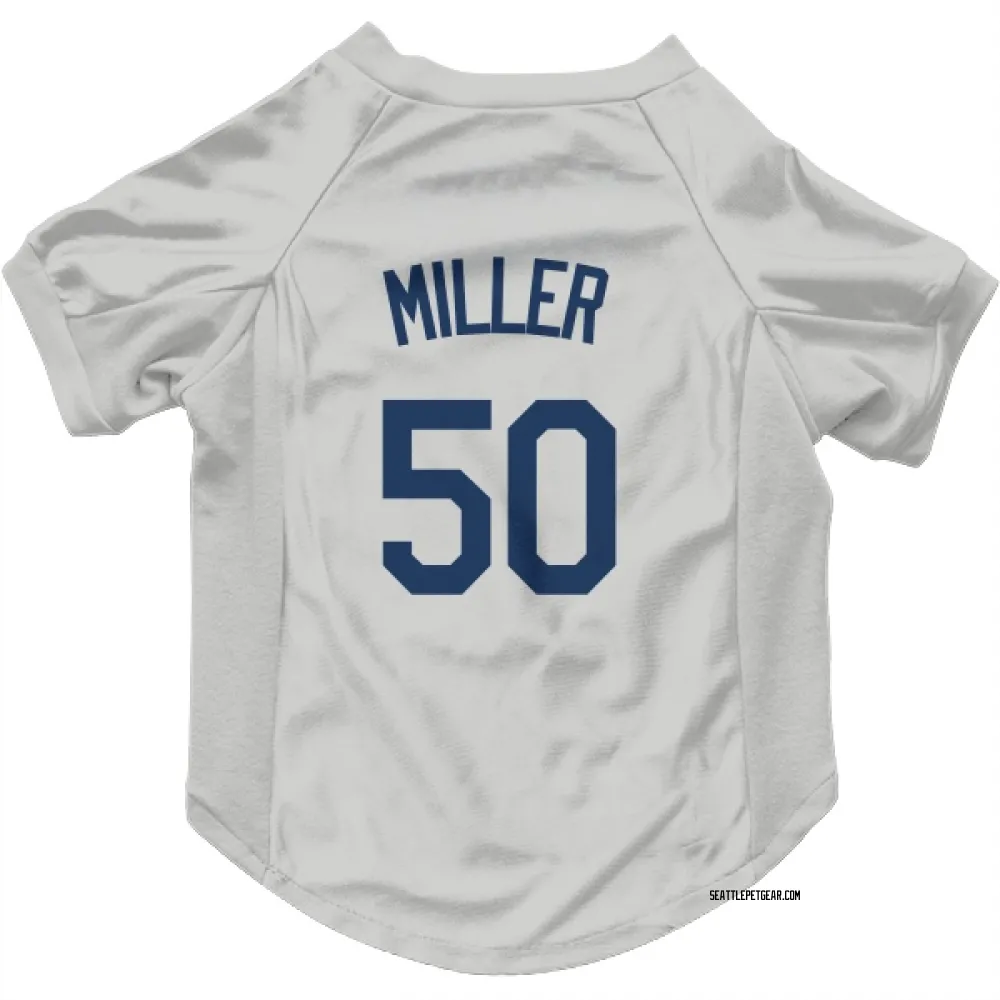 Seattle Mariners Bryce Miller Gray Pet Jersey for Dog & Cat