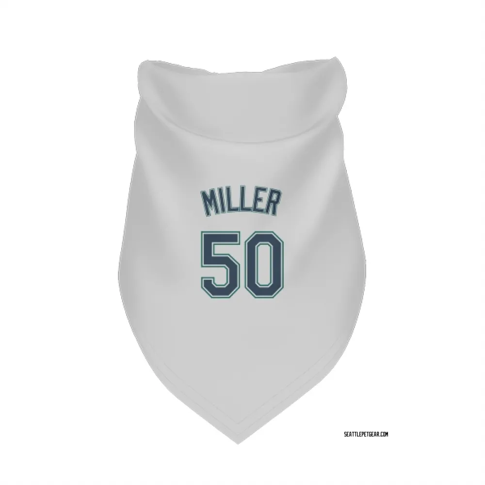 Seattle Mariners Bryce Miller White Pet Bandana for Dog & Cat