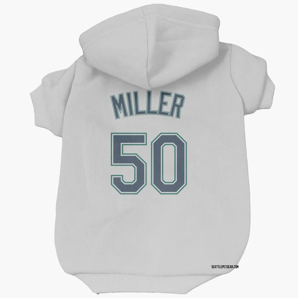 Seattle Mariners Bryce Miller White Pet Hoodie for Dog & Cat