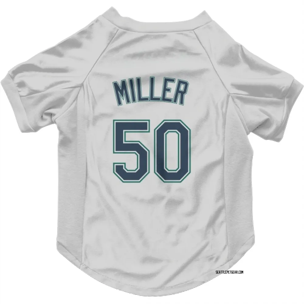 Seattle Mariners Bryce Miller White Pet Jersey for Dog & Cat