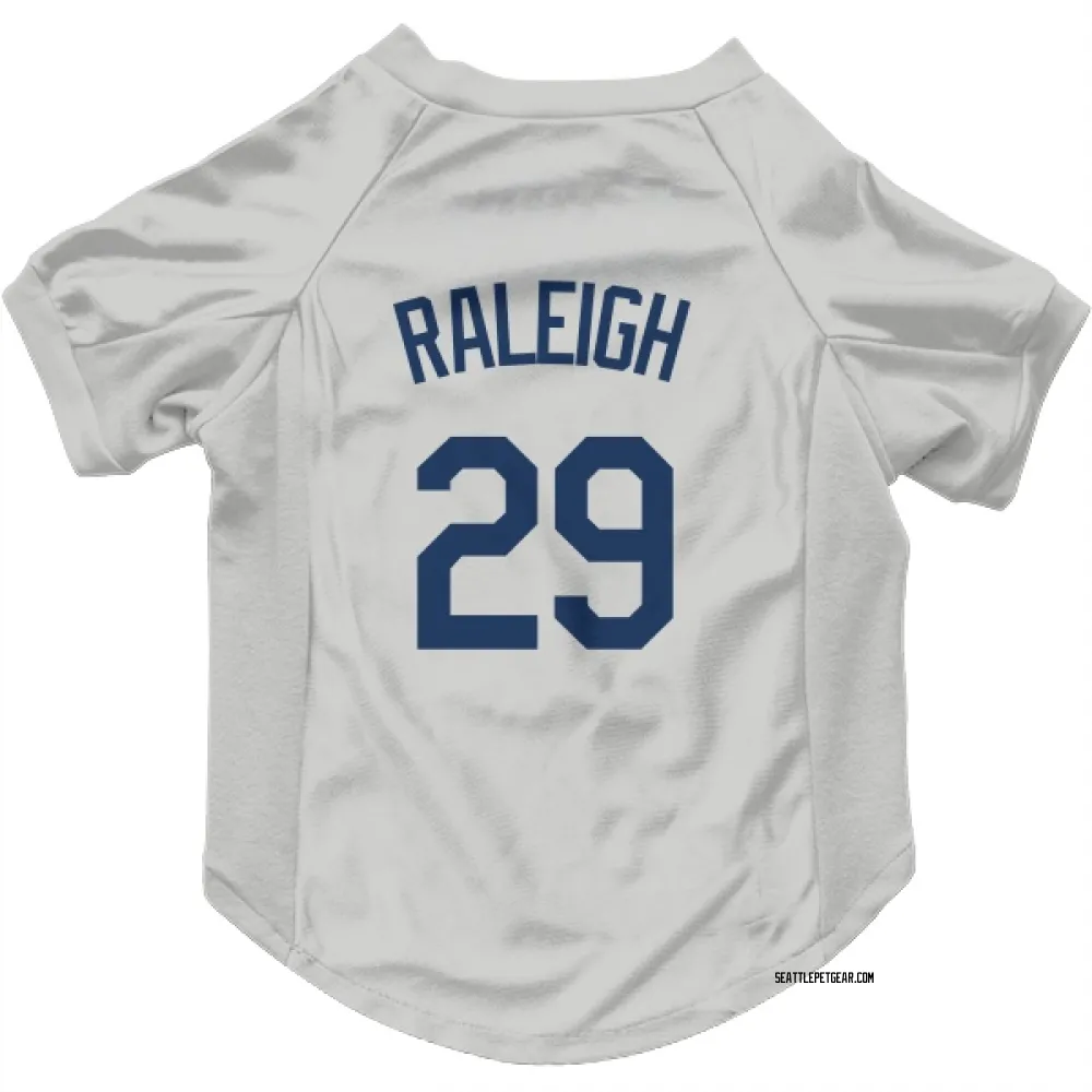 Seattle Mariners Cal Raleigh Gray Pet Jersey for Dog & Cat