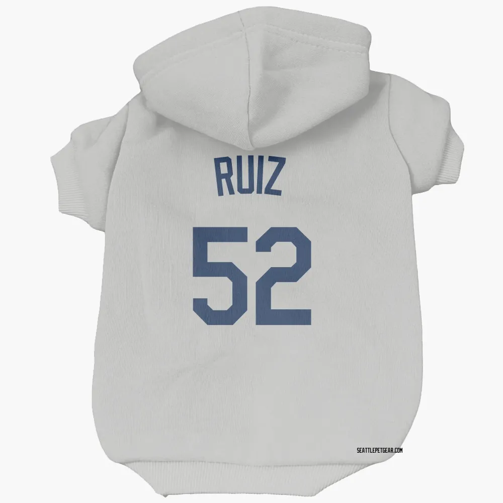Seattle Mariners Carlos Ruiz Gray Pet Hoodie for Dog & Cat