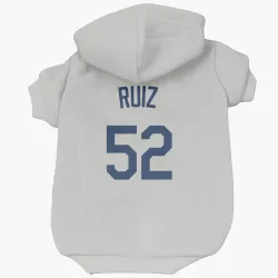 Seattle Mariners Carlos Ruiz Gray Pet Hoodie for Dog & Cat