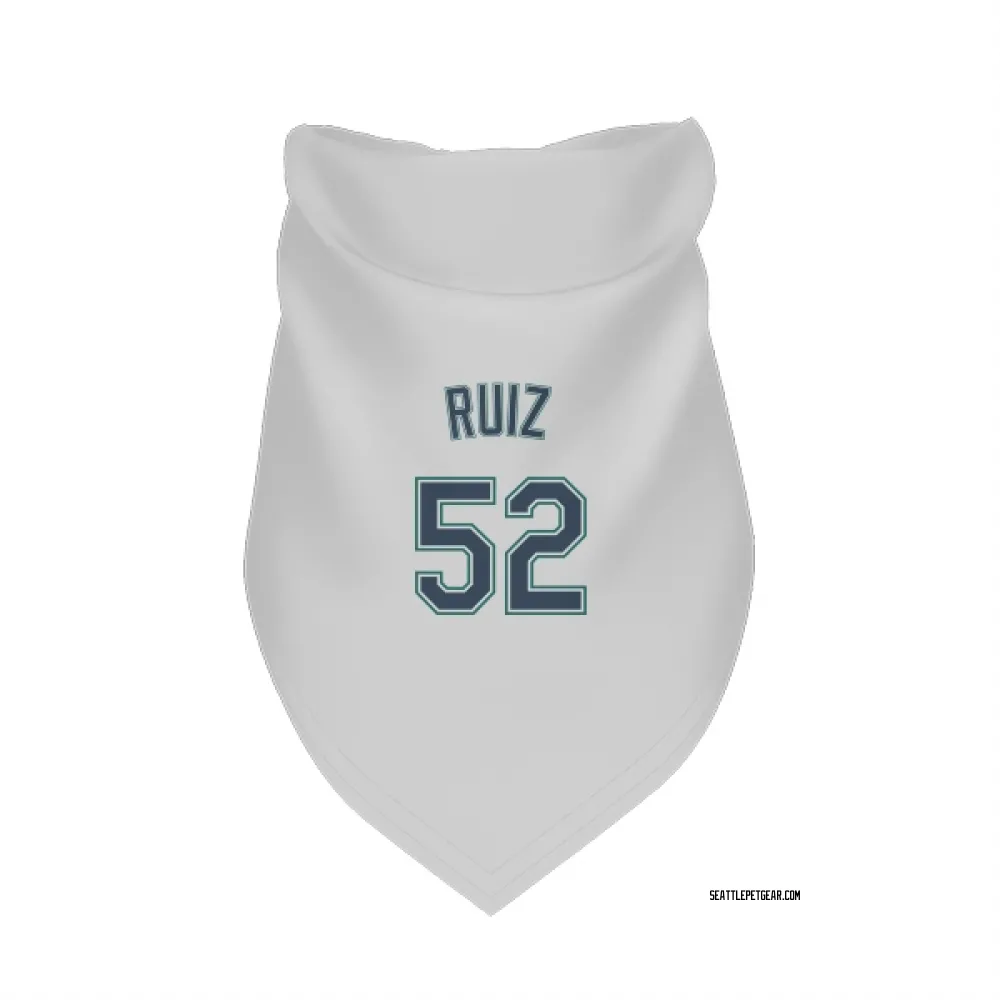 Seattle Mariners Carlos Ruiz White Pet Bandana for Dog & Cat