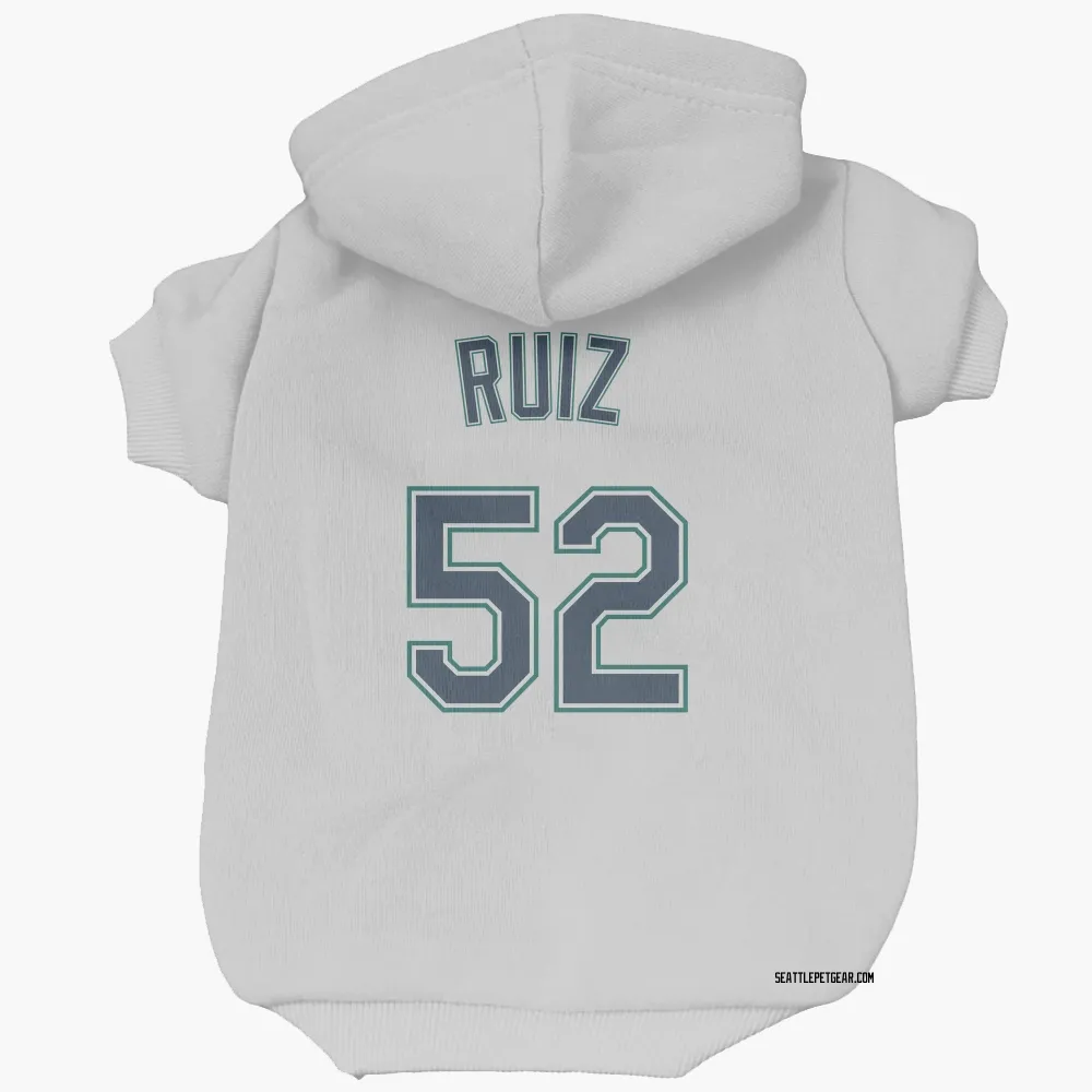 Seattle Mariners Carlos Ruiz White Pet Hoodie for Dog & Cat