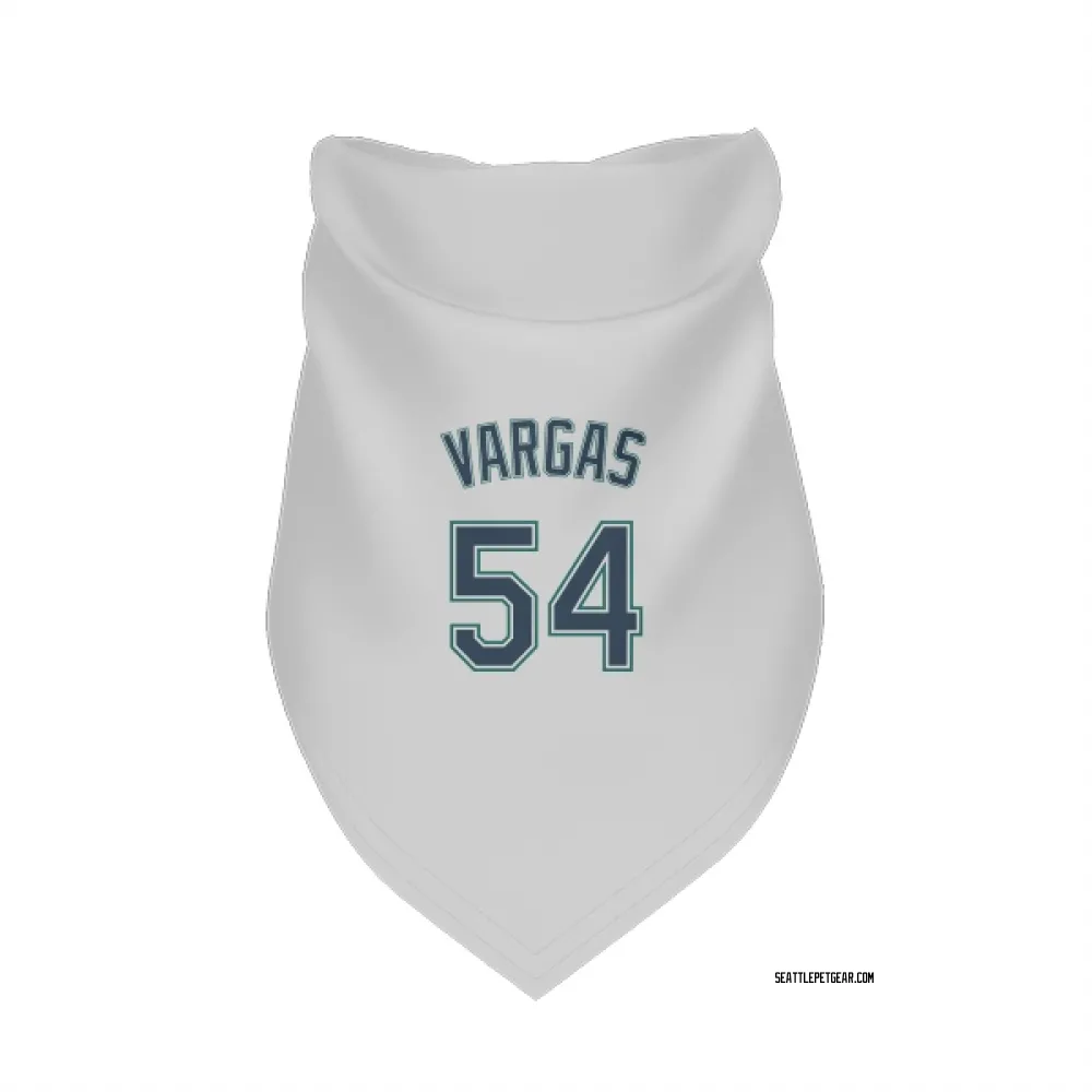 Seattle Mariners Carlos Vargas White Pet Bandana for Dog & Cat