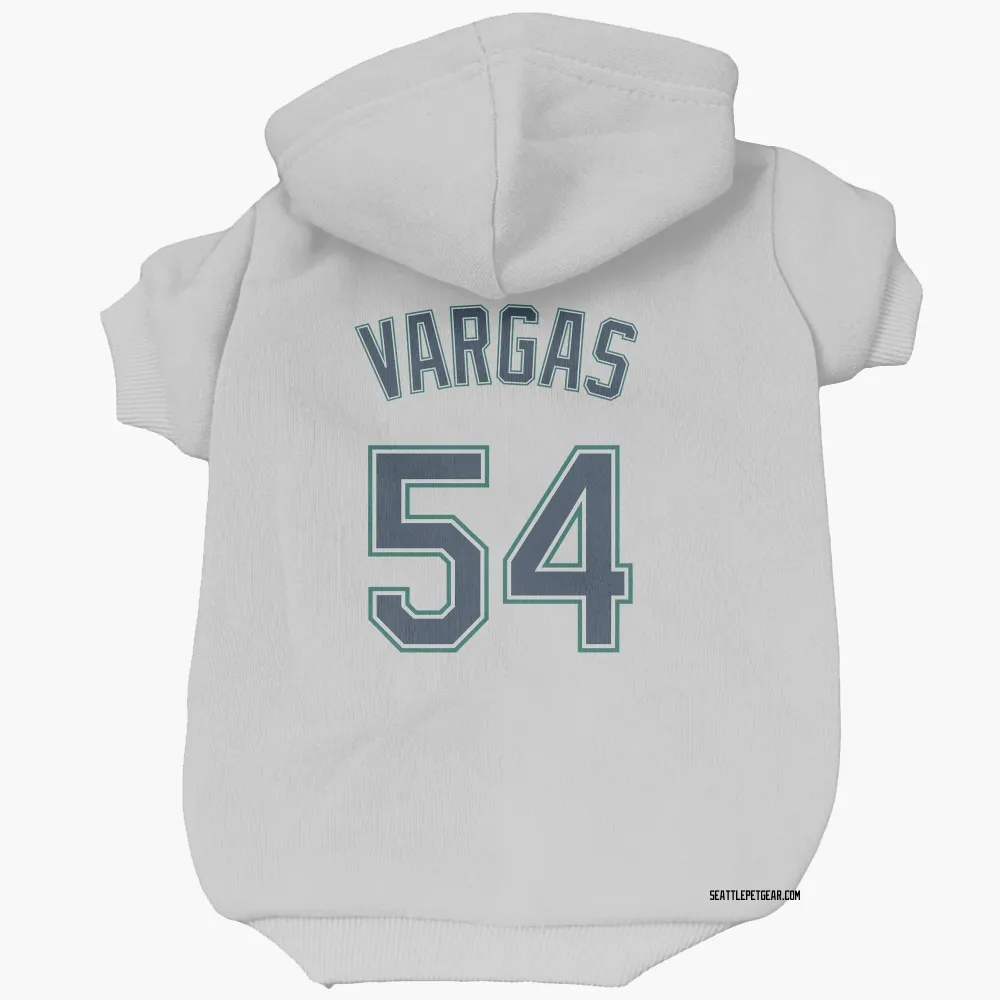 Seattle Mariners Carlos Vargas White Pet Hoodie for Dog & Cat