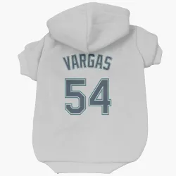 Seattle Mariners Carlos Vargas White Pet Hoodie for Dog & Cat