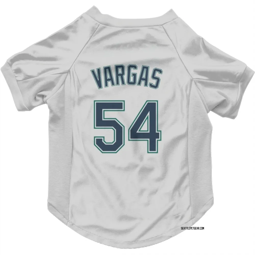 Seattle Mariners Carlos Vargas White Pet Jersey for Dog & Cat