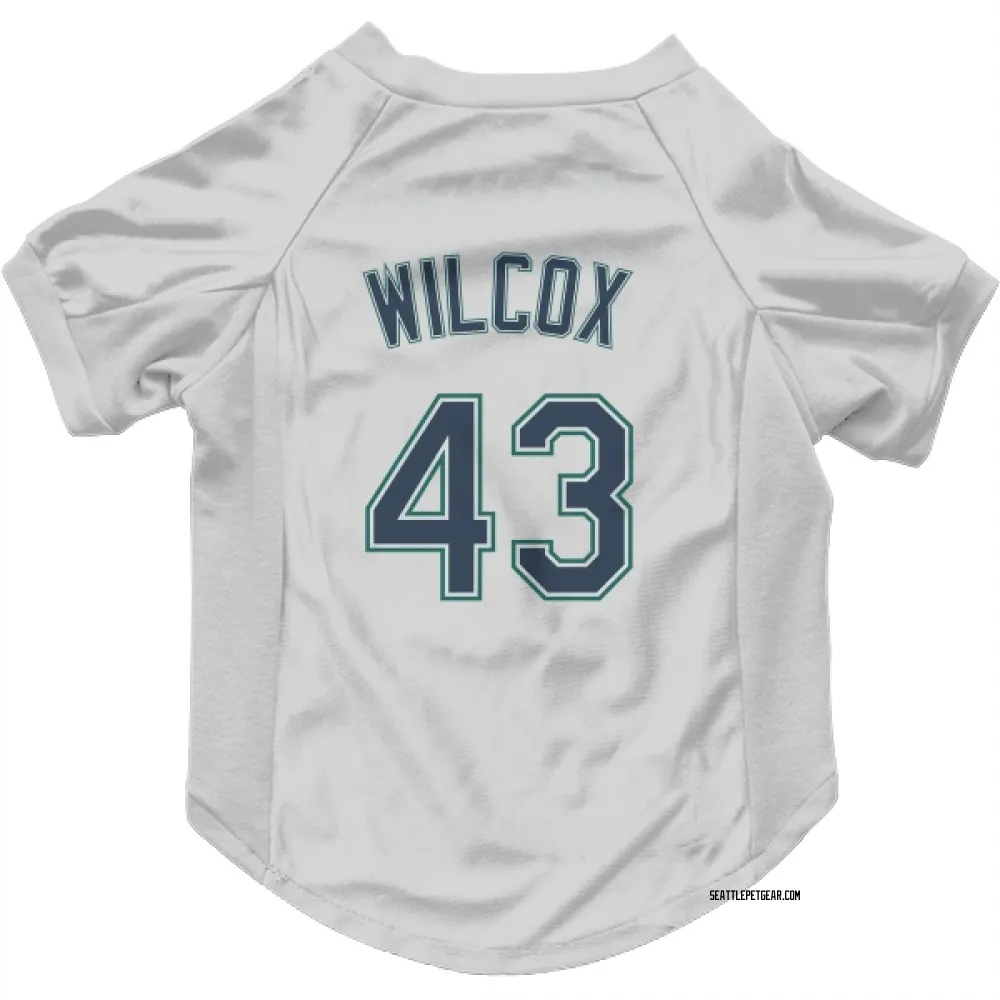Seattle Mariners Cole Wilcox White Pet Jersey for Dog & Cat