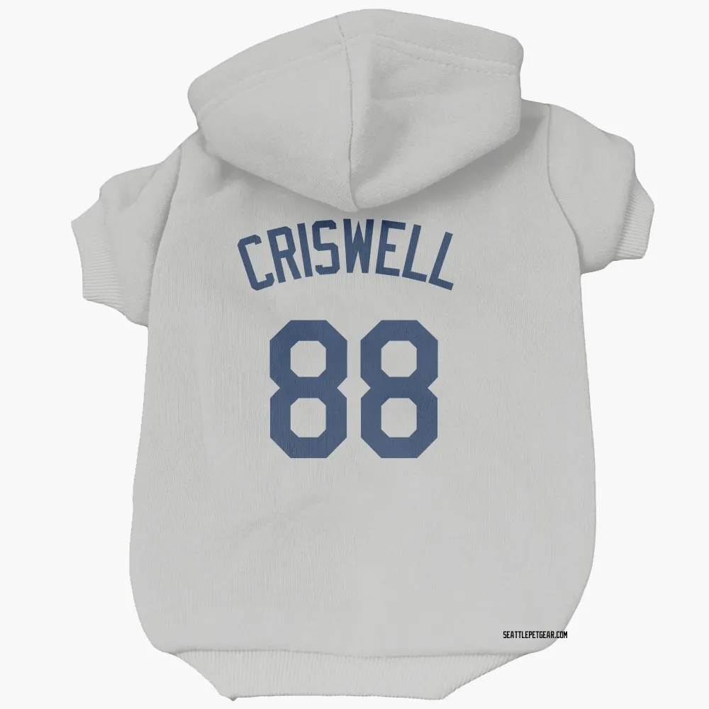 Seattle Mariners Cooper Criswell Gray Pet Hoodie for Dog & Cat