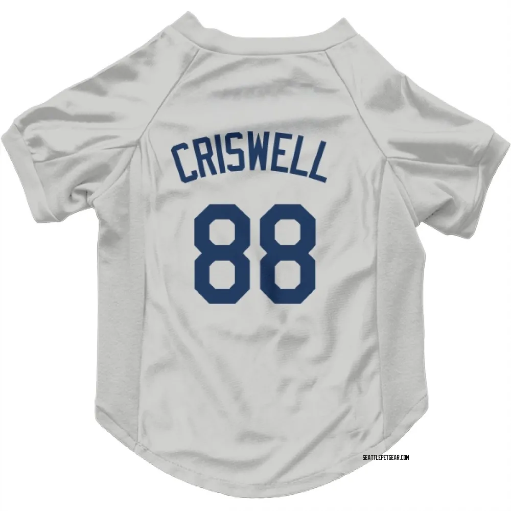 Seattle Mariners Cooper Criswell Gray Pet Jersey for Dog & Cat