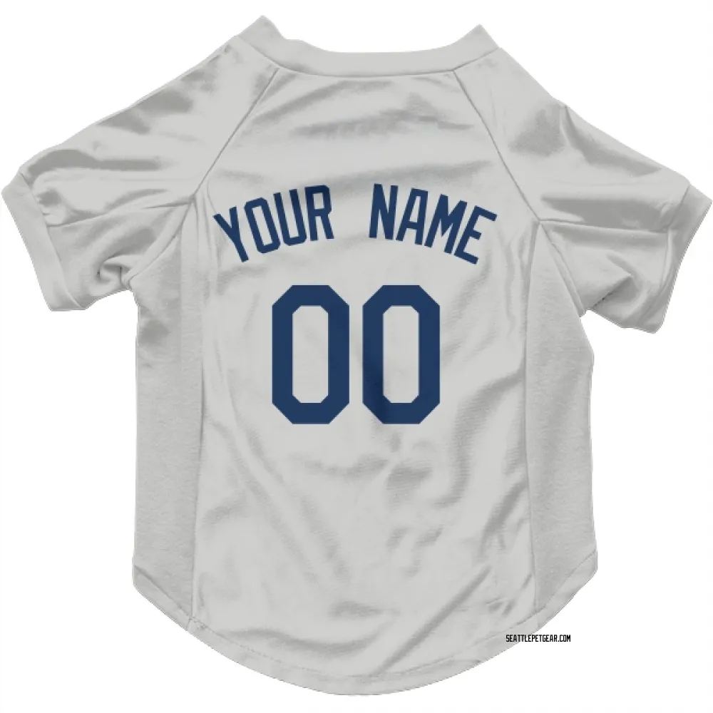 Seattle Mariners Custom Gray Pet Jersey for Dog & Cat