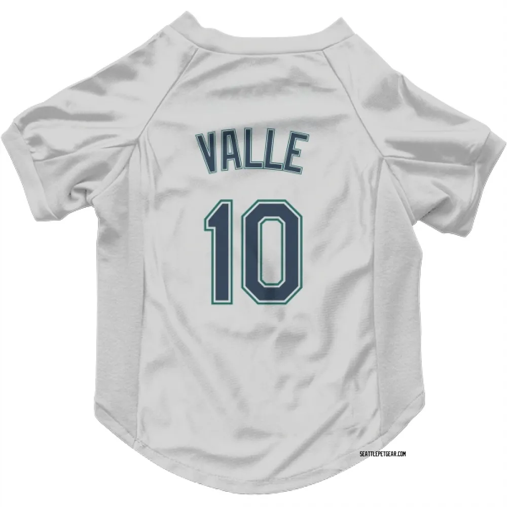 Seattle Mariners Dave Valle White Pet Jersey for Dog & Cat