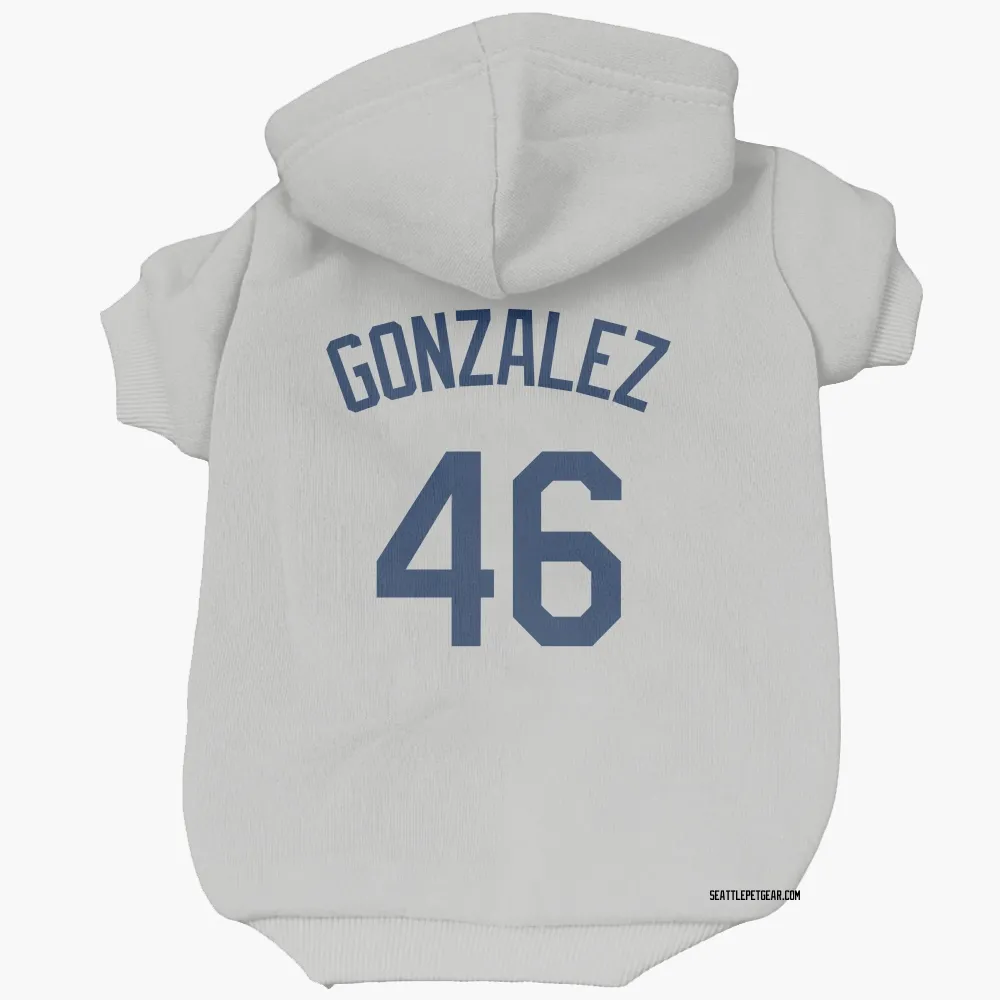 Seattle Mariners Domingo Gonzalez Gray Pet Hoodie for Dog & Cat