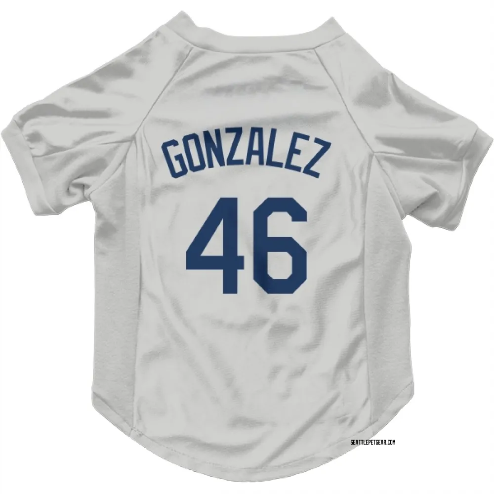 Seattle Mariners Domingo Gonzalez Gray Pet Jersey for Dog & Cat