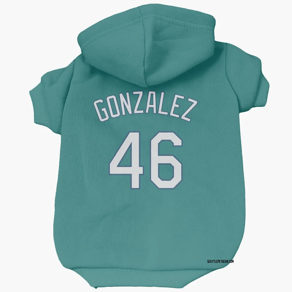 Seattle Mariners Domingo Gonzalez Green Pet Hoodie for Dog & Cat