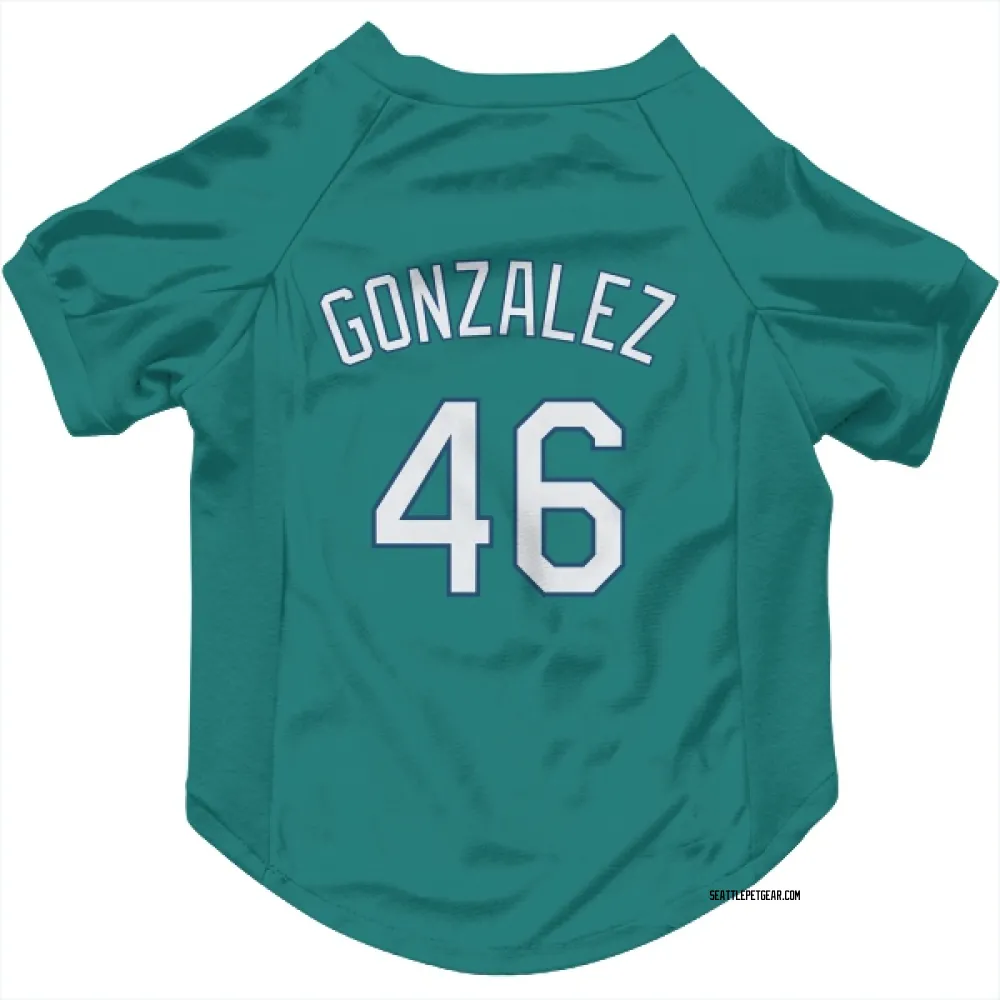 Seattle Mariners Domingo Gonzalez Green Pet Jersey for Dog & Cat