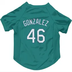 Seattle Mariners Domingo Gonzalez Green Pet Jersey for Dog & Cat
