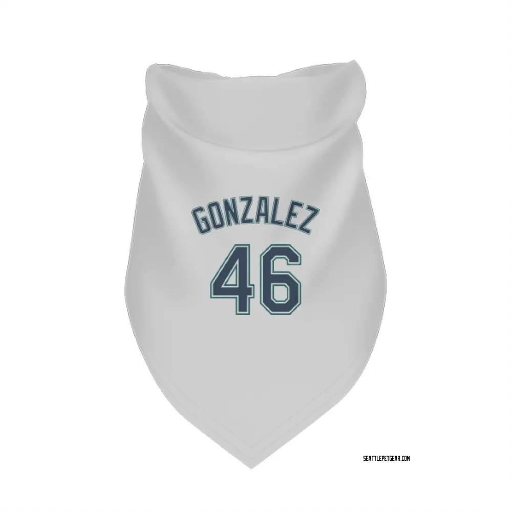 Seattle Mariners Domingo Gonzalez White Pet Bandana for Dog & Cat