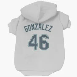 Seattle Mariners Domingo Gonzalez White Pet Hoodie for Dog & Cat