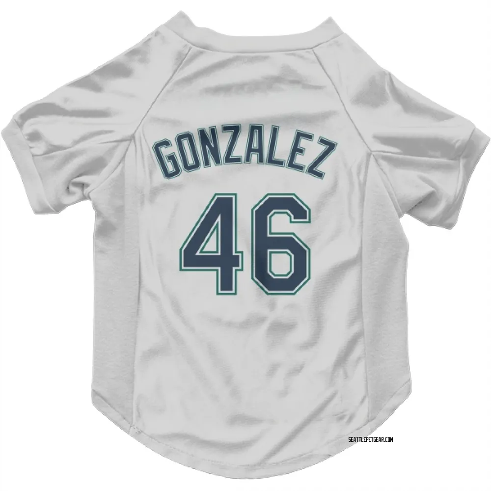 Seattle Mariners Domingo Gonzalez White Pet Jersey for Dog & Cat