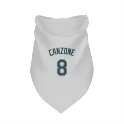 Seattle Mariners Dominic Canzone White Pet Bandana for Dog & Cat