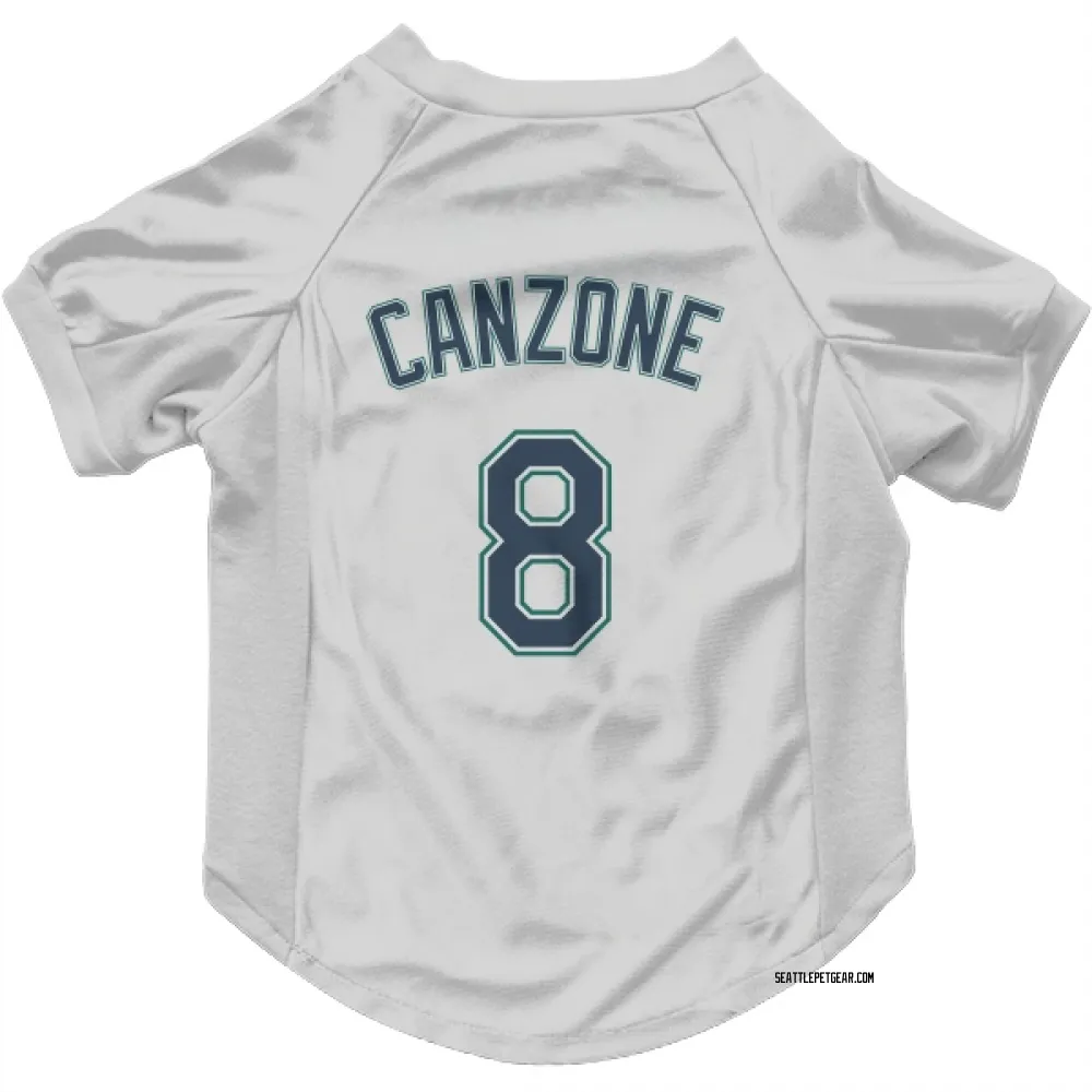 Seattle Mariners Dominic Canzone White Pet Jersey for Dog & Cat