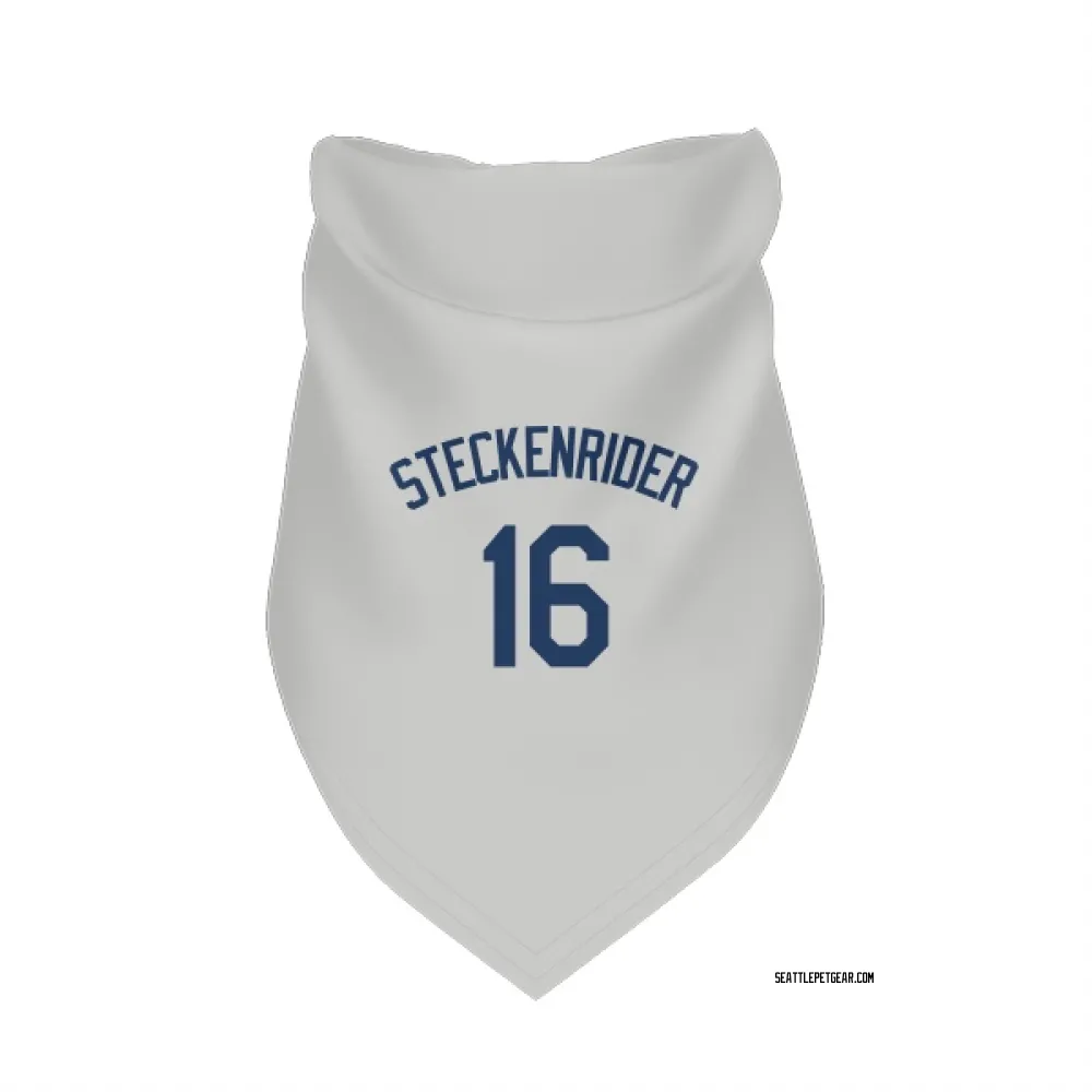 Seattle Mariners Drew Steckenrider Gray Pet Bandana for Dog & Cat