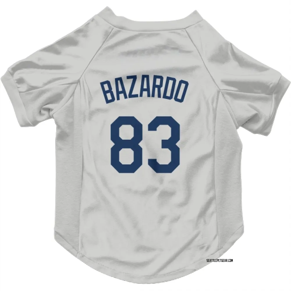 Seattle Mariners Eduard Bazardo Gray Pet Jersey for Dog & Cat
