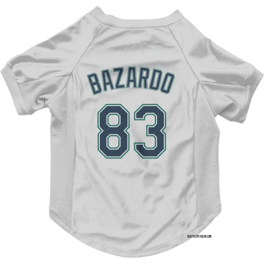 Seattle Mariners Eduard Bazardo White Pet Jersey for Dog & Cat