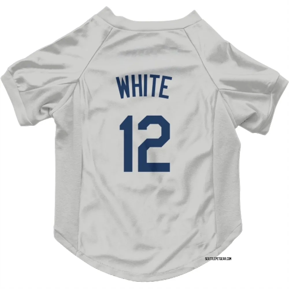 Seattle Mariners Evan White Gray Pet Jersey for Dog & Cat