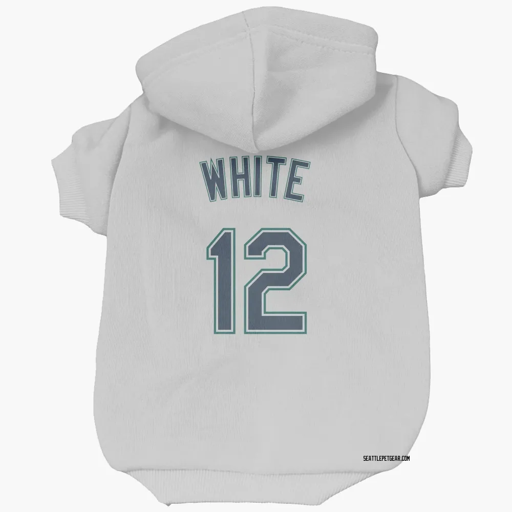 Seattle Mariners Evan White White Pet Hoodie for Dog & Cat
