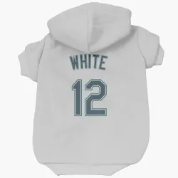 Seattle Mariners Evan White White Pet Hoodie for Dog & Cat