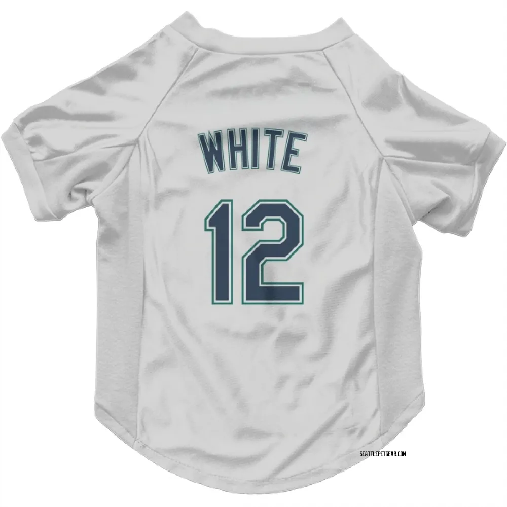 Seattle Mariners Evan White White Pet Jersey for Dog & Cat