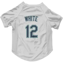 Seattle Mariners Evan White White Pet Jersey for Dog & Cat
