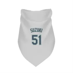 Seattle Mariners Ichiro Suzuki White Pet Bandana for Dog & Cat