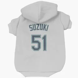 Seattle Mariners Ichiro Suzuki White Pet Hoodie for Dog & Cat