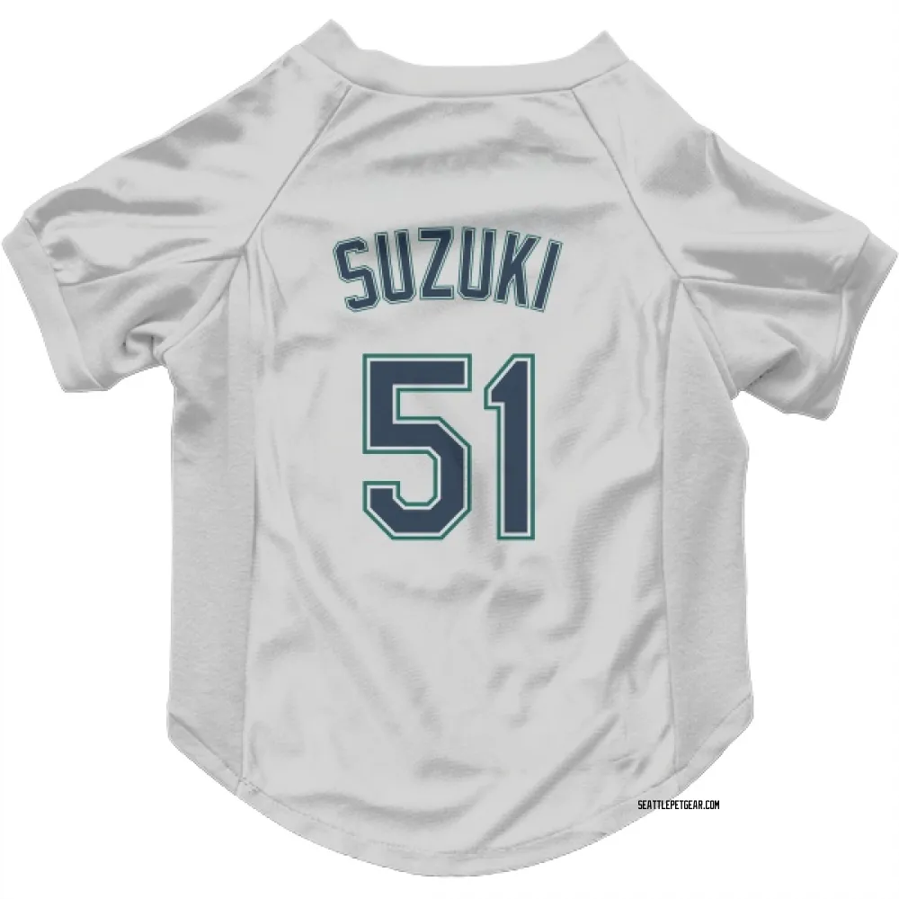 Seattle Mariners Ichiro Suzuki White Pet Jersey for Dog & Cat