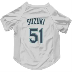 Seattle Mariners Ichiro Suzuki White Pet Jersey for Dog & Cat