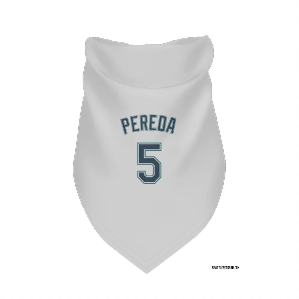 Seattle Mariners Jhonny Pereda White Pet Bandana for Dog & Cat